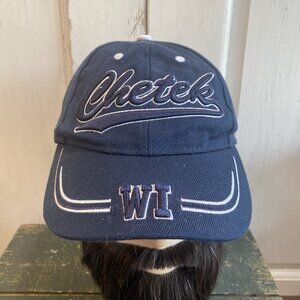 Vintage Chetek WI Navy Blue Baseball Ball Cap Hat 1990’s Blue Adjustable